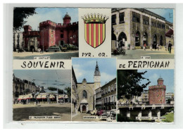 66 PERPIGNAN #11701 SOUVENIR DE... CASTILLET LOGE BASSE CATHEDRALE PALMARIUM PLACE ARAGO BLASON N°1 C BIS - Perpignan