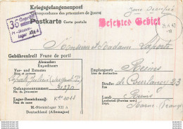 KRIEGSGEFANGENENPOST PRISONNIER DE GUERRE STALAG XII  A LAPORTE JULIEN  N° 31370  KOMMANDO 1011   06/1942 - 2. Weltkrieg 1939-1945