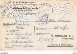 KRIEGSGEFANGENENPOST PRISONNIER DE GUERRE STAMMLAGER II B 07/1944  CAMP 1113   AUSSI STALAG II C SOLDAT METZGER N°56007 - WW II
