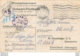 KRIEGSGEFANGENENPOST PRISONNIER DE GUERRE STAMMLAGER II B 11/1944 CAMP 1113 ET AUSSI STALAG II C  SOLDAT METZGER N°56007 - Guerra Del 1939-45