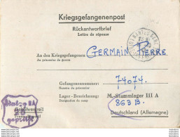 KRIEGSGEFANGENENPOST PRISONNIER DE GUERRE GERMAIN PIERRE STALAG III  R2 A ENVOI DE  MLLE HERAUD DE NANTES - Guerra Del 1939-45