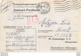 KRIEGSGEFANGENENPOST PRISONNIER DE GUERRE STAMMLAGER II B 04/1944  CAMP 1113 ET AUSSI STALAG II C SOLDAT METZGER N°56007 - 2. Weltkrieg 1939-1945