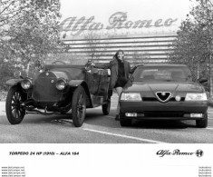 GRANDE  PHOTO ALFA ROMEO TORPEDO 24 HP ET ALFA 164  FORMAT 29 X 19 M - Automobiles