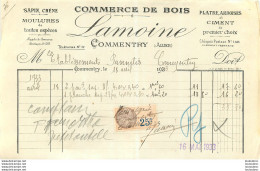 FACTURE STE LAMOINE COMMERCE DE BOIS A COMMENTRY  1933 - 1900 – 1949