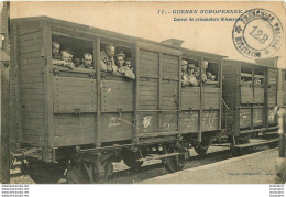 CARTE PHOTO CONVOI DE PRISONNIERS ALLEMANDS AVEC CACHET  FRANCHISE POSTALE MILITAIRE 128 - Guerre 1914-18