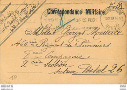 CARTE DE CORRESPONDANCE MILITAIRE 10/1939 SOLDAT MEURICE GEORGES 460em REGIMENT DE PIONNIERS 8em COMPAGNIE - Guerra Del 1939-45