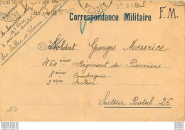 CARTE DE CORRESPONDANCE MILITAIRE 10/1939 SOLDAT MEURICE GEORGES 460em REGIMENT DE PIONNIERS 8em COMPAGNIE - Guerre De 1939-45