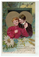 AMOUR #16474 COUPLE TENDRE BAISER COEUR GEANT DORE CRATE GAUFREE + CACHET BAHNOF BOLLWEILER TO WEIER THAL - Other & Unclassified