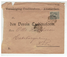 NEDERLAND PAYS BASNVPH POUR KOLN COLN REPIQUAGE 1894 Vereeniging Creditreform Amsterdam - Storia Postale