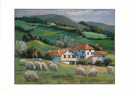 Art - Peinture - Urandia - Ferme Et Moutons - CPM - Voir Scans Recto-Verso - Schilderijen