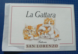 THEME CHAT : ETIQUETTE VIN LA GATTARA - SAN LORENZO - NEUVE - Cats