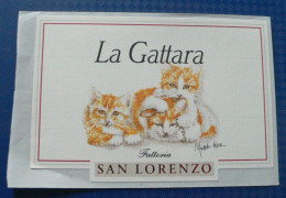 THEME CHAT : ETIQUETTE VIN LA GATTARA - SAN LORENZO - NEUVE - Katzen