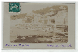 13 MARSEILLE CORNICHE ANSE DU PROPHETE CARTE PHOTO 1909 - Unclassified