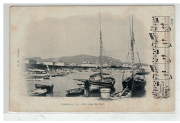 06 CANNES UN COIN DU PORT PIZZICATI PORTEE DE NOTE PARTITION MUSIQUE - Cannes