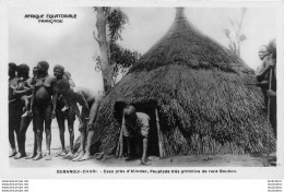 OUBANGUI CHARI CASE PRES D'ALINDAO PEUPLADE TRES PRIMITIVE DE RACE BOUBOU CARTE PHOTO - Centraal-Afrikaanse Republiek