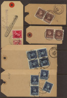 5 Pakket Etiketten Met Zegels N°320-321-423-528  Remboursement(Echantillon Sans Valeur) Bruxelles 25 IV 1940 Silly (Bas - Covers & Documents