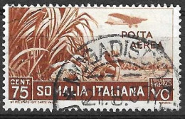 SOMALIA - 1936 - POSTA AEREA - CENT. 75 - USATO (YVERT AV 21 - MICHEL 236 - SS A 20) - Somalia