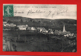 (RECTO / VERSO) VILLAGE DE CURIERES PRES DE LAGUIOLE EN 1912 - BEAU CACHET - CPA - Otros & Sin Clasificación