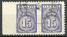 Turkey; 1957 Official Stamp 15 K. ERROR "Partially Imperf." - Official Stamps