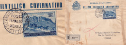 ITALIA.BUSTA. 11 5 51. UFFICIO FILATELICO GOVERNATIVO. SAN MARINO. RECOMMANDATTA PER FIRENZE - 1946-60: Storia Postale