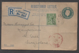 MANCHESTER - GB - UK /1921 ENTIER POSTAL RECOMMMANDE POUR LA SUISSE - Stamped Stationery, Airletters & Aerogrammes