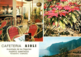 73340850 Puerto Santiago Tenerife Cafeteria Aioli Pflanzen Kuestenpanorama Puert - Other & Unclassified