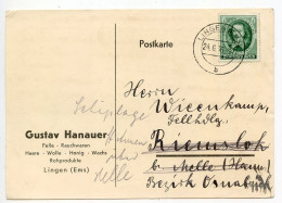 Germany 1936 Postcard; Lingen (Ems) - Gustav Hanauer, Felle - Raunchwaren To Schiplage; 6pf. Otto Von Guericke - Brieven En Documenten