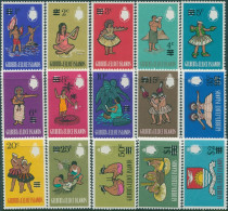 Gilbert & Ellice Islands 1966 SG110-124 Decimal Currency Ovpts Set MNH - Gilbert- En Ellice-eilanden (...-1979)