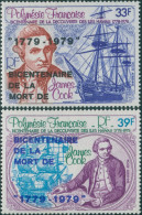 French Polynesia 1979 Sc#C166-C167,SG290-291 Captain James Cook Set MNH - Other & Unclassified