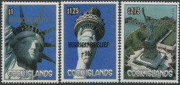 Cook Islands 1986 SG1175-1177 Statue Of Liberty HURRICANE RELIEF +50c Set MNH - Cook Islands