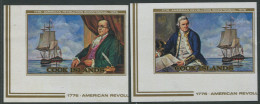 Cook Islands 1976 SG541-542 American Revolution Imperf Set MNH - Cookinseln