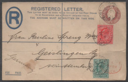 GB - UK /1903 ENTIER POSTAL RECOMMMANDE POUR L' ALLEMAGNE - Postwaardestukken