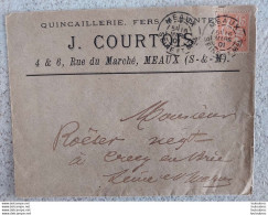 MEAUX 1901 ENVELOPPE VIDE J. COURTOIS QUINCAILLEIRE 4 ET 6 RUE DU MARCHE - 1900 – 1949