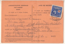 (C01) - HAITI - Y&T N° PA25 - SCOTT N°C026 AVIS DE RECEPTION ADVICE OF RECEIPT - P AU P 1945 - Haití
