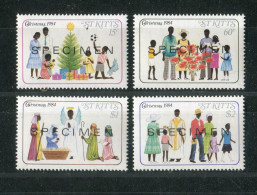 "ST. KITTS" 1984, Mi. 152-155 "Weihnachten" Je Mit Aufdruck "SPECIMEN" ** (L1170) - St.Kitts Und Nevis ( 1983-...)