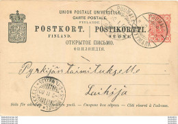 FINLANDE PUUMALA ENTIER POSTAL 1900 - Postal Stationery