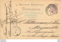 CHEMNITZ FEODOR BENNEWITZ 1877 ENTIER POSTAL - Sonstige & Ohne Zuordnung