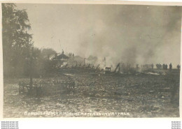 BURNING  FRENCH  AIRDROME AFTER ENEMY  ATTACK PHOTO ORIGINALE 10.50 X 7.50 CM REF 1 - Luftfahrt