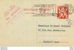 BELGIQUE BRUXELLES ENTIER POSTAL 1947 - Postcards 1934-1951