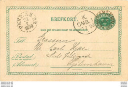 SUEDE BREFKORT ENTIER POSTAL 1890 - Otros & Sin Clasificación