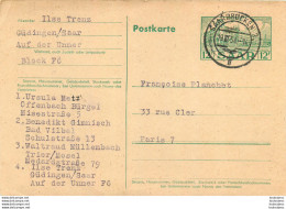 SAARBRUCKEN ENTIER POSTAL 1954 - Sonstige & Ohne Zuordnung