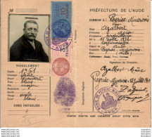 PEYRIAC MINERVOIS CARTE AZALBERT MOISE 1940 - Historical Documents