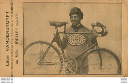 LEON VANDERSTUYFT RECORDMAN DU MONDE DE L'HEURE 10/1928 AVEC SELLE IDEALE SPECIALE - Cyclisme