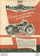 PUBLICITE MOTOCYCLETTE MAGNAT DEBON 1954  BD THIERS DIJON - Pubblicitari