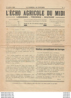 L'ECHO AGRICOLE DU MIDI 1928 DOCUMENT DE 4 PAGES - Agriculture