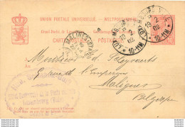 LUXEMBOURG ENTIER POSTAL ET CACHET HOTEL RESTAURANT DE LA POSTE  CENTRALE  1902 - Postwaardestukken
