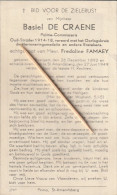 Rijkswachter, Politiecmmissaris, Basiel De Craene, Famaey, Evergem, Sint-Amandsberg, 1949 - Imágenes Religiosas