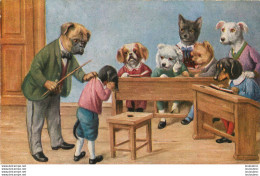 CHIENS HUMANISES LE MAITRE D'ECOLE 1930 - Cani