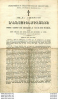 BILLET D'ADMISSION DANS L'ARCHICONFRERIE  EXTRAIT DES STATUTS  11 JUILLET 1841 SIGNE PAR  THEODORE RATISBONNE - Non Classés