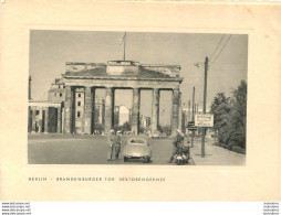 BERLIN BRANDENBURGER TOR SEKTORENGRENZE CARTE OUVRANTE ET GOUVERNEMENT MILITAIRE S.P. 50-368 - Autres & Non Classés